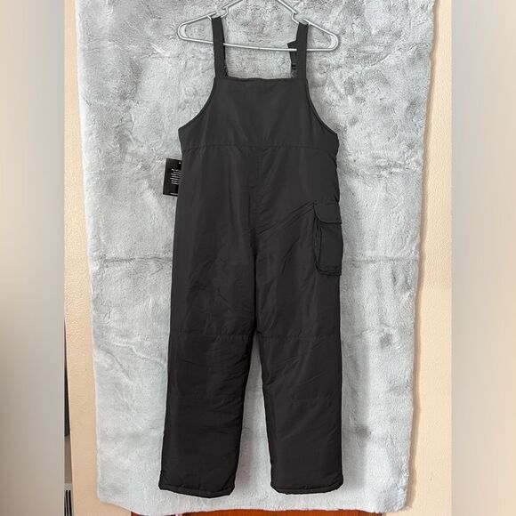 NWT London Fog Kids Black Snow Bib Overalls Size Large 14-16 - Picture 6 of 6